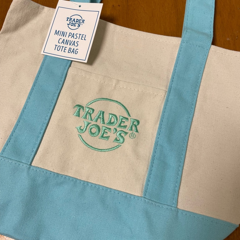 Trader Joe's Mini Pastel Canvas Tote Bag